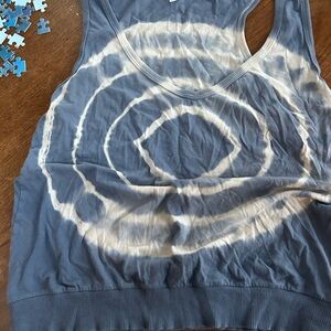 American Apparel Tie-Dye Tank Top - Gray and White